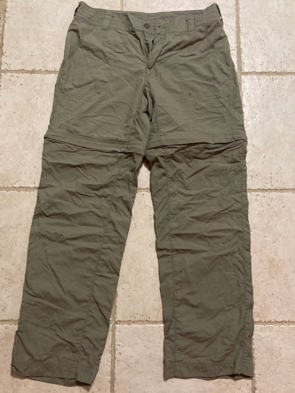 Columbia Titanium Dark Green Convertible to Shorts Packable Cargo Pants Size 10